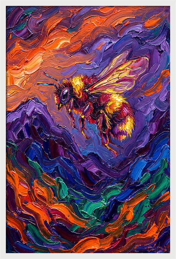 Bee In Vibrant Flight