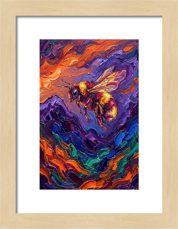 Bee In Vibrant Flight