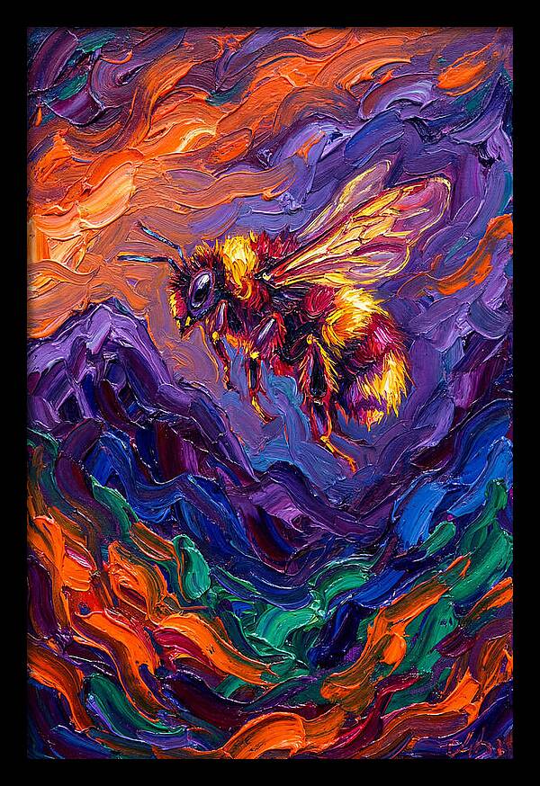 Bee In Vibrant Flight