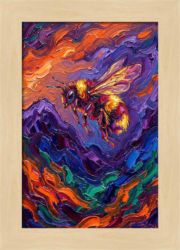 Bee In Vibrant Flight