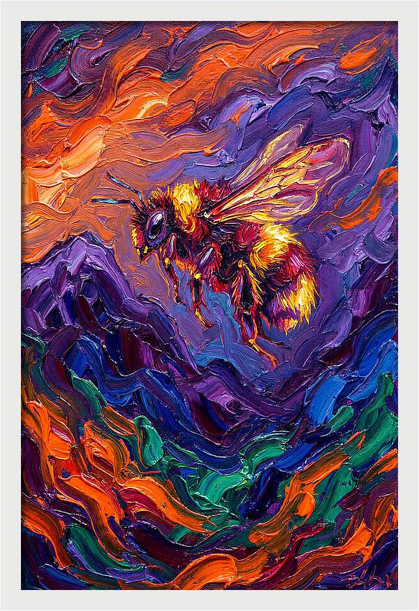Bee In Vibrant Flight