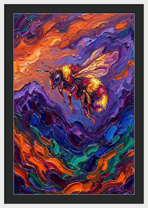 Bee In Vibrant Flight