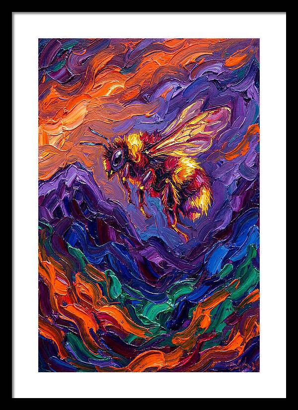 Bee In Vibrant Flight