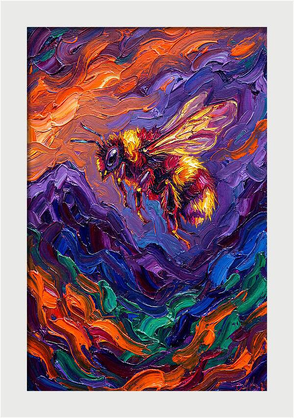 Bee In Vibrant Flight