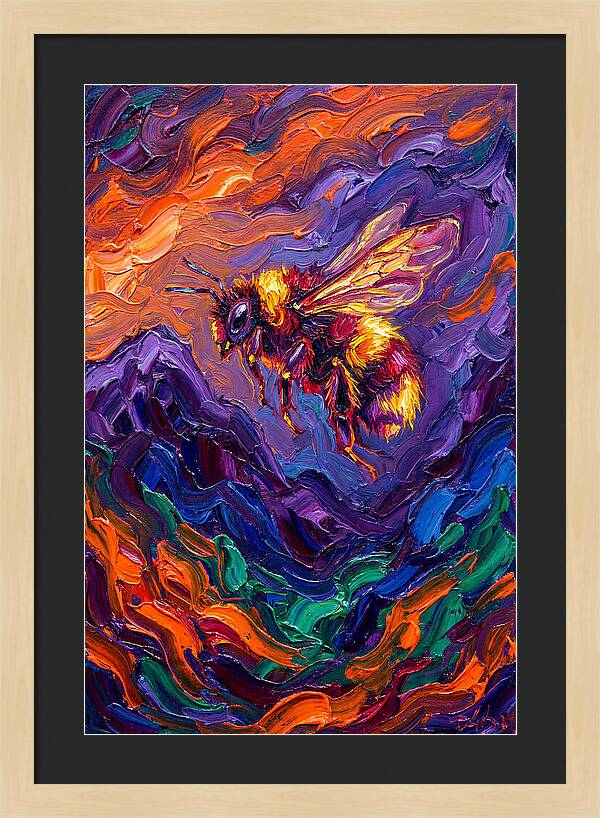Bee In Vibrant Flight