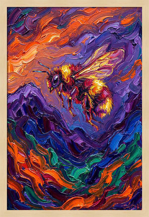 Bee In Vibrant Flight