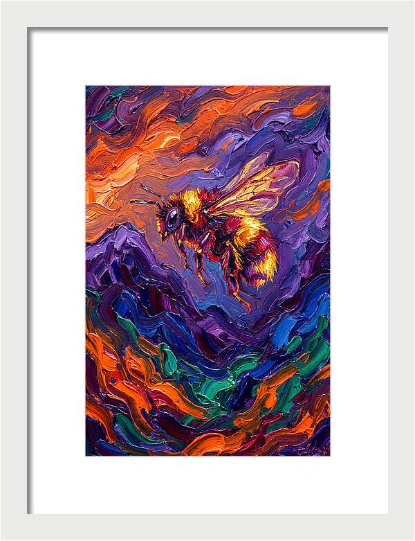 Bee In Vibrant Flight