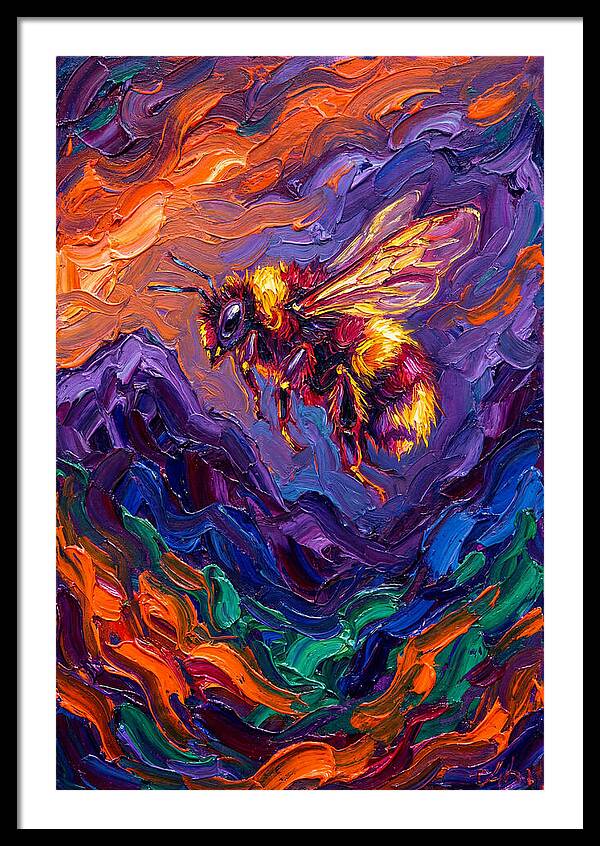 Bee In Vibrant Flight