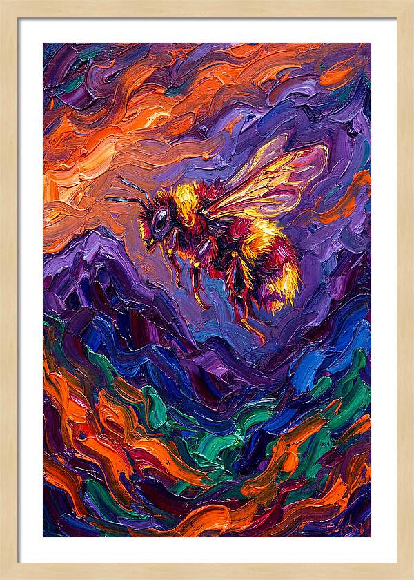 Bee In Vibrant Flight