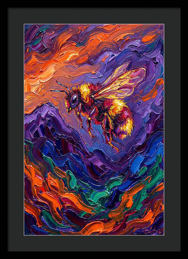 Bee In Vibrant Flight