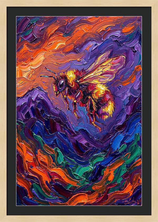 Bee In Vibrant Flight