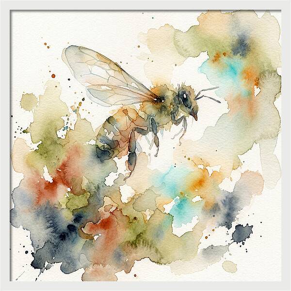 Bee In Watercolor Splendor