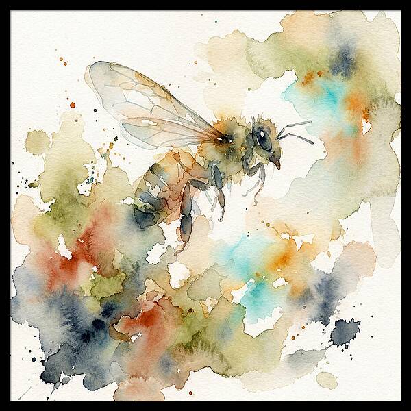 Bee In Watercolor Splendor