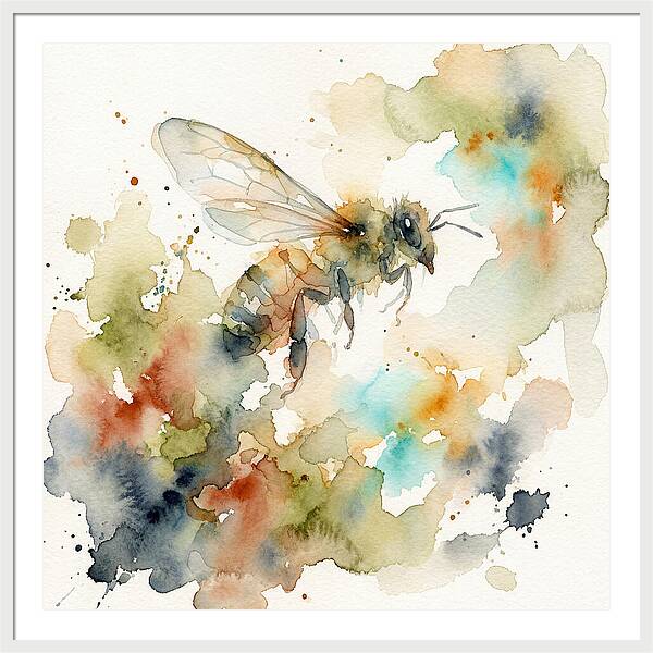 Bee In Watercolor Splendor