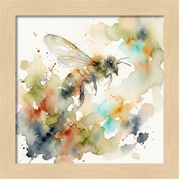 Bee In Watercolor Splendor