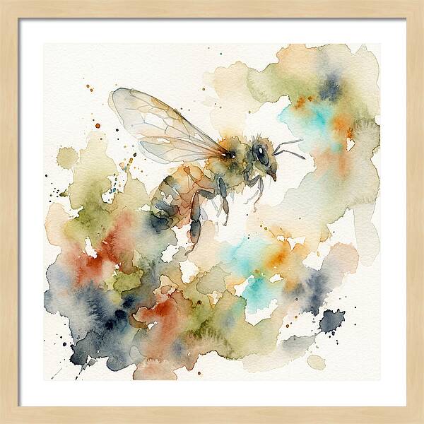 Bee In Watercolor Splendor
