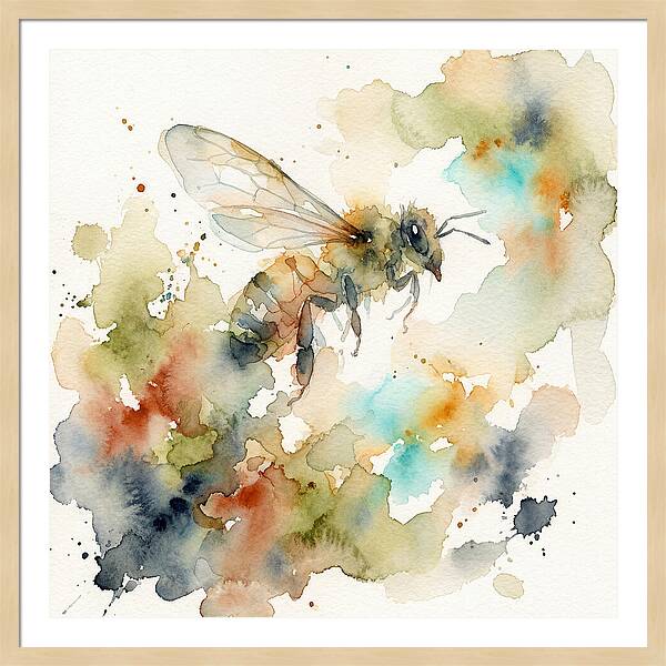 Bee In Watercolor Splendor