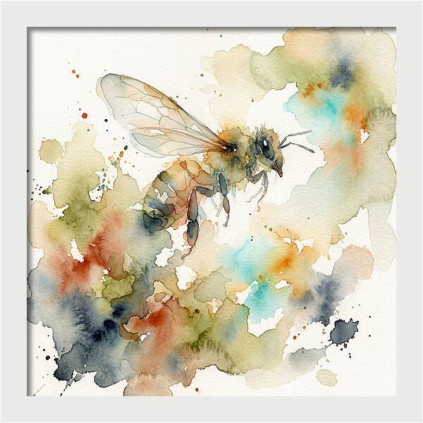 Bee In Watercolor Splendor