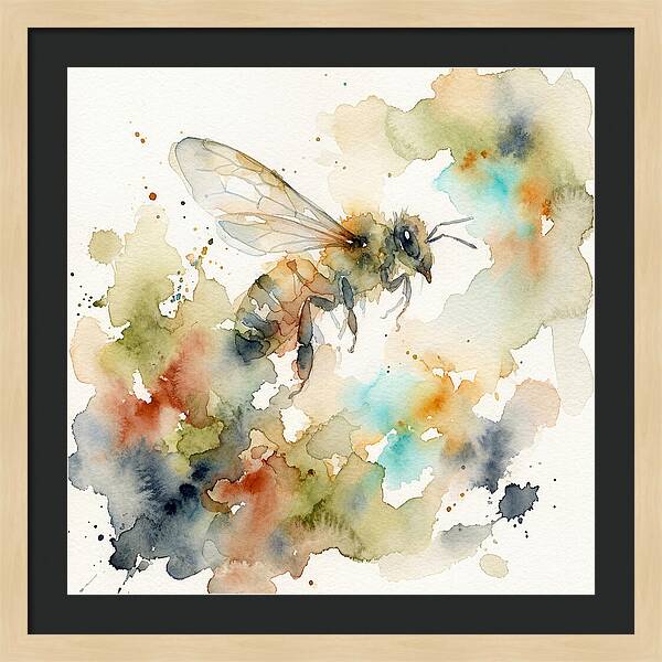Bee In Watercolor Splendor