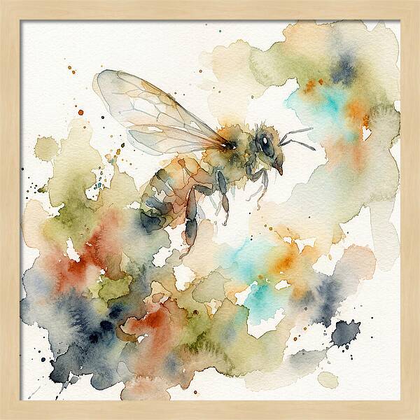 Bee In Watercolor Splendor