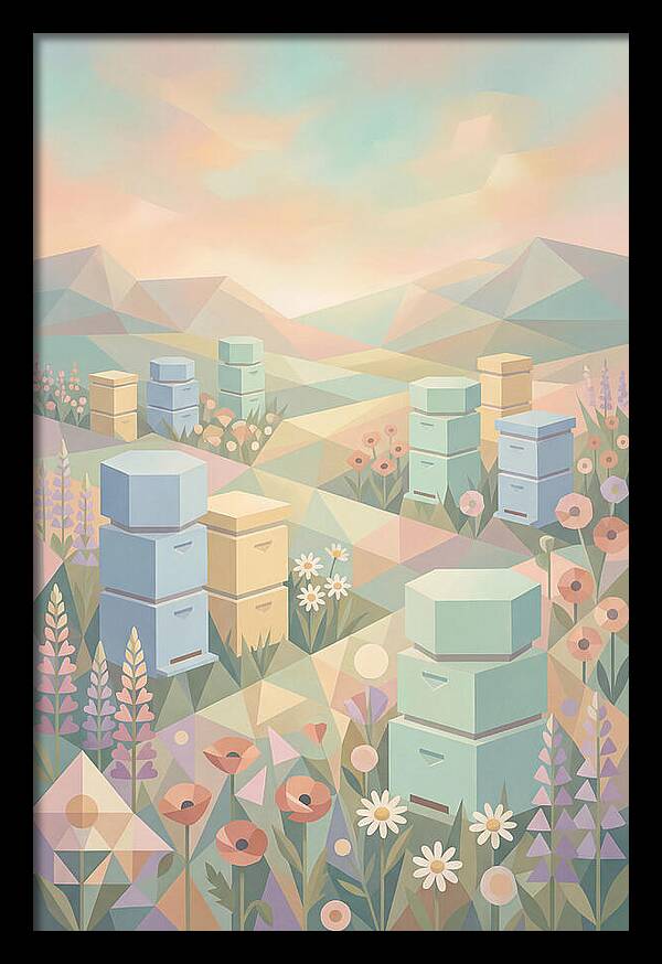 Beehives In A Colorful Meadow