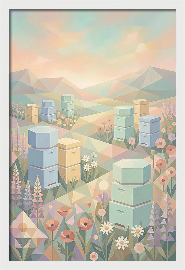 Beehives In A Colorful Meadow