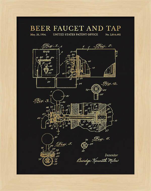 Beer Faucet And Tap Gold Patent Us2014492a