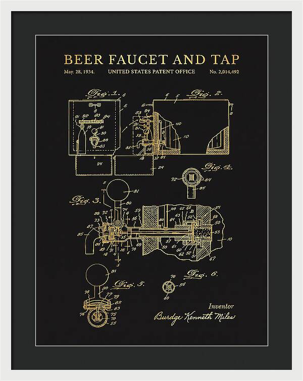 Beer Faucet And Tap Gold Patent Us2014492a
