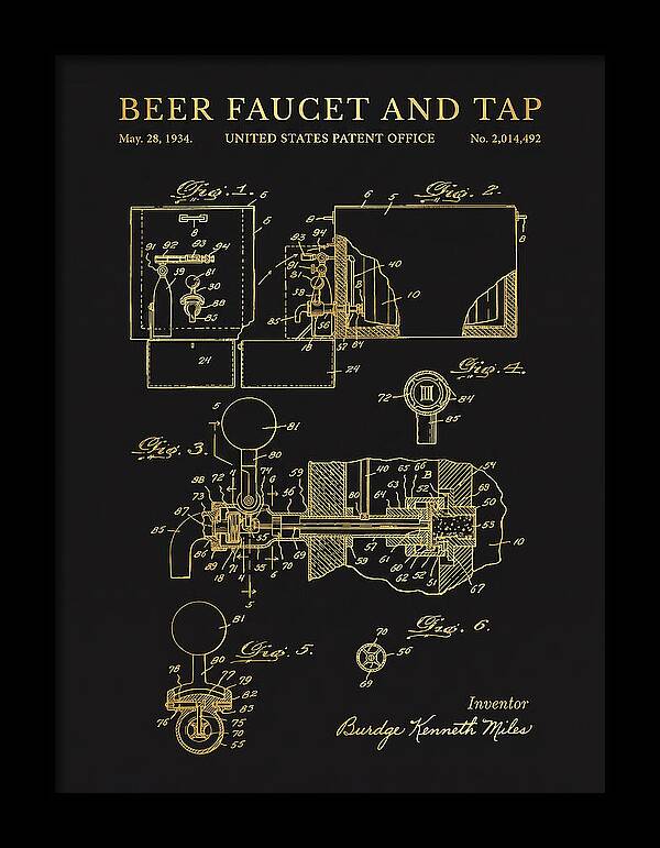 Beer Faucet And Tap Gold Patent Us2014492a