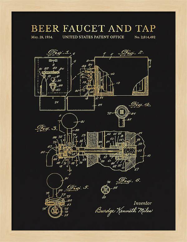 Beer Faucet And Tap Gold Patent Us2014492a