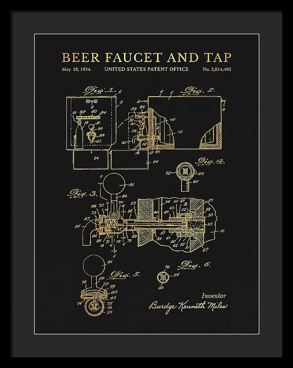Beer Faucet And Tap Gold Patent Us2014492a