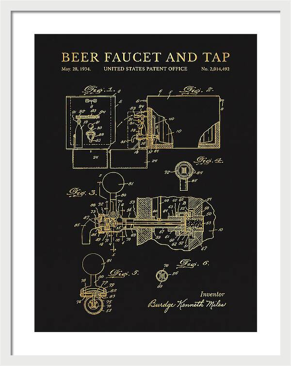 Beer Faucet And Tap Gold Patent Us2014492a