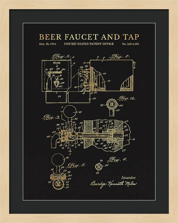 Beer Faucet And Tap Gold Patent Us2014492a