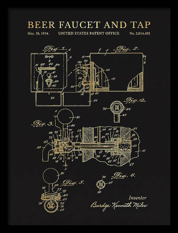 Beer Faucet And Tap Gold Patent Us2014492a