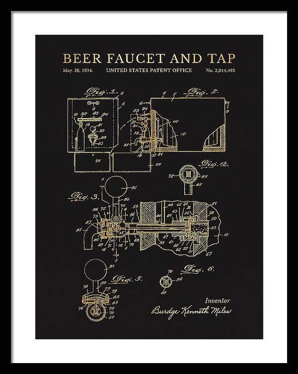 Beer Faucet And Tap Gold Patent Us2014492a