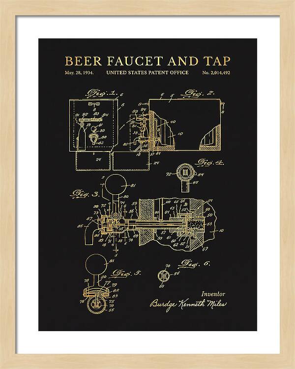 Beer Faucet And Tap Gold Patent Us2014492a