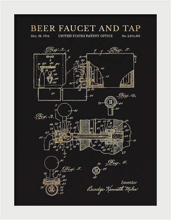 Beer Faucet And Tap Gold Patent Us2014492a