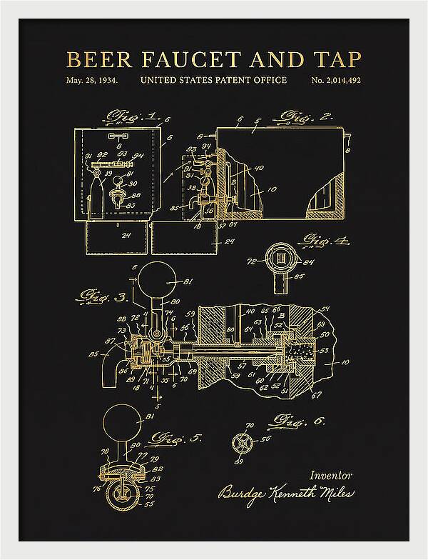 Beer Faucet And Tap Gold Patent Us2014492a