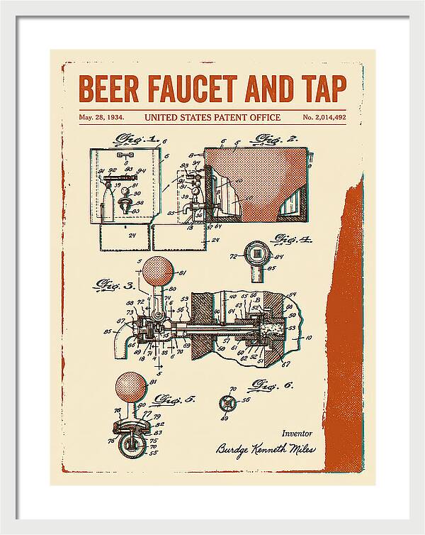 Beer Faucet And Tap Retro Patent Us2014492a