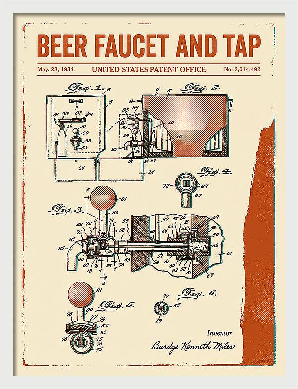 Beer Faucet And Tap Retro Patent Us2014492a