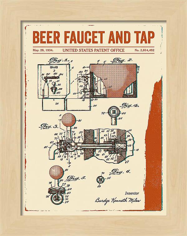 Beer Faucet And Tap Retro Patent Us2014492a