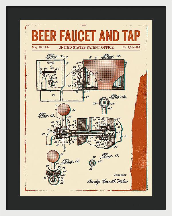 Beer Faucet And Tap Retro Patent Us2014492a