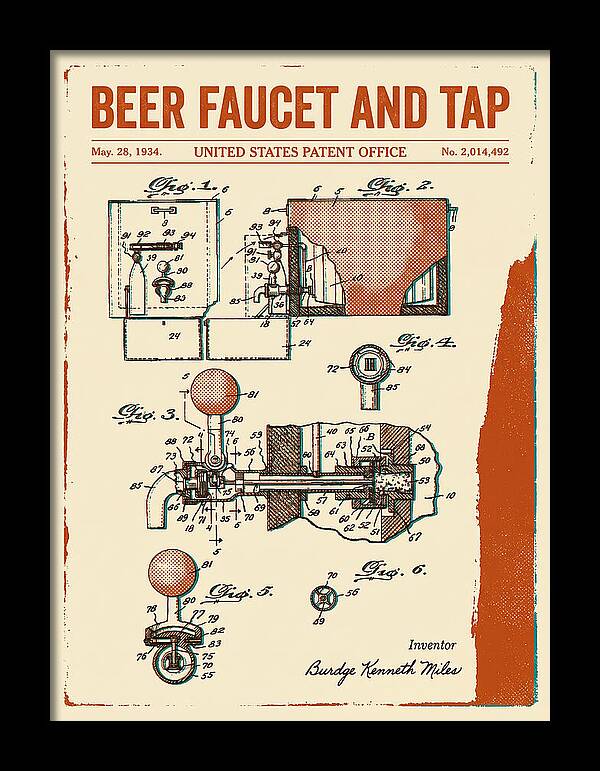 Beer Faucet And Tap Retro Patent Us2014492a