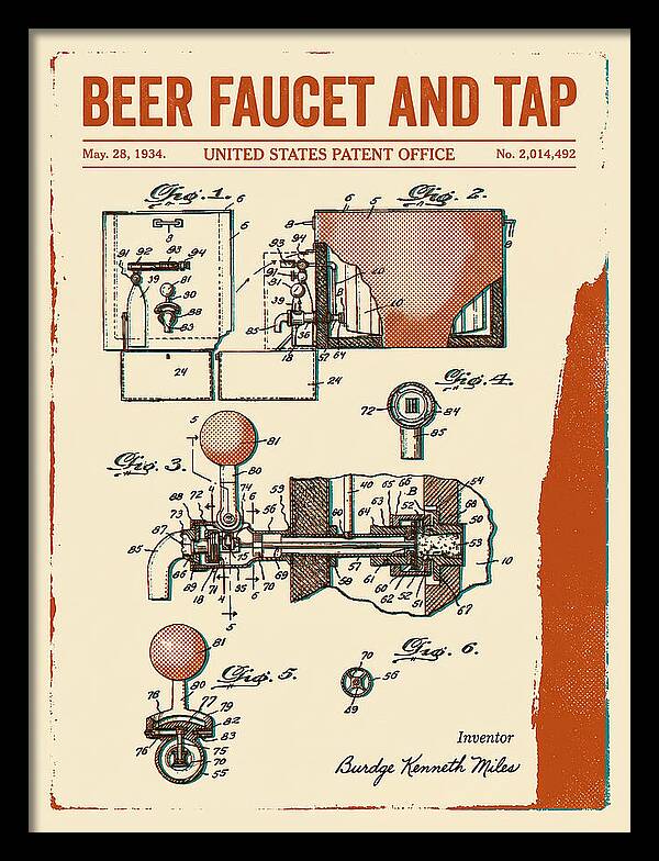 Beer Faucet And Tap Retro Patent Us2014492a