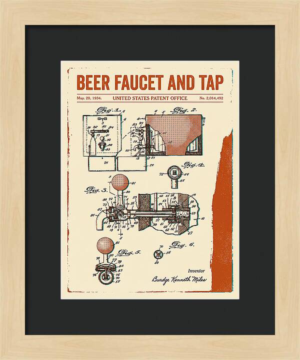 Beer Faucet And Tap Retro Patent Us2014492a