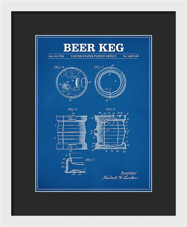 Beer Keg Blueprint Patent Us2087349a