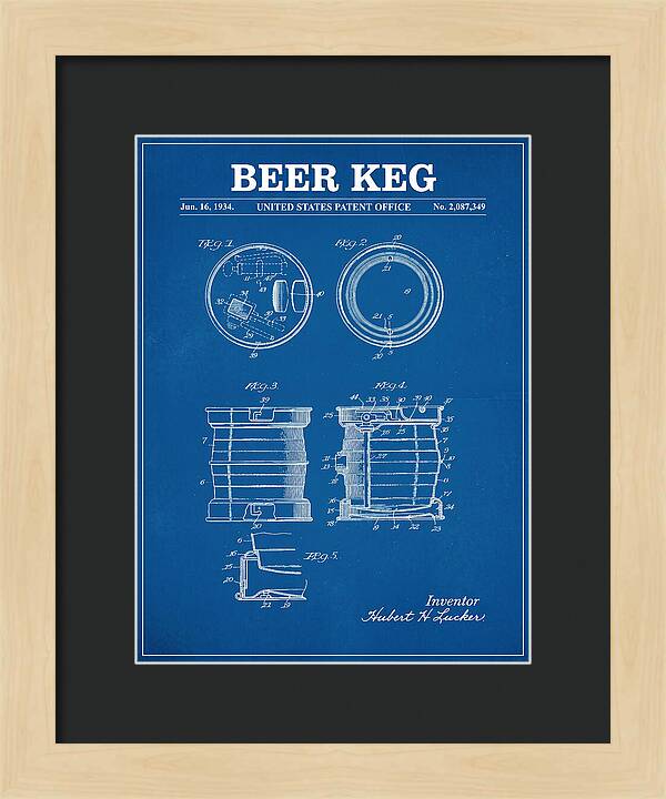 Beer Keg Blueprint Patent Us2087349a