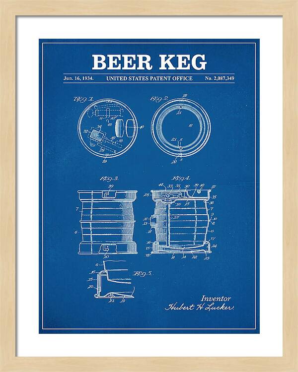 Beer Keg Blueprint Patent Us2087349a