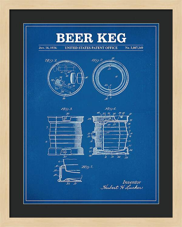 Beer Keg Blueprint Patent Us2087349a