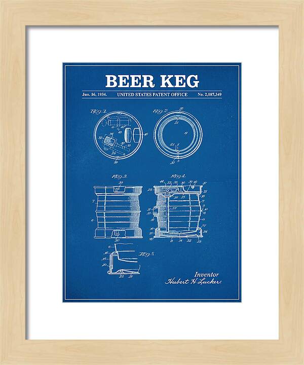 Beer Keg Blueprint Patent Us2087349a